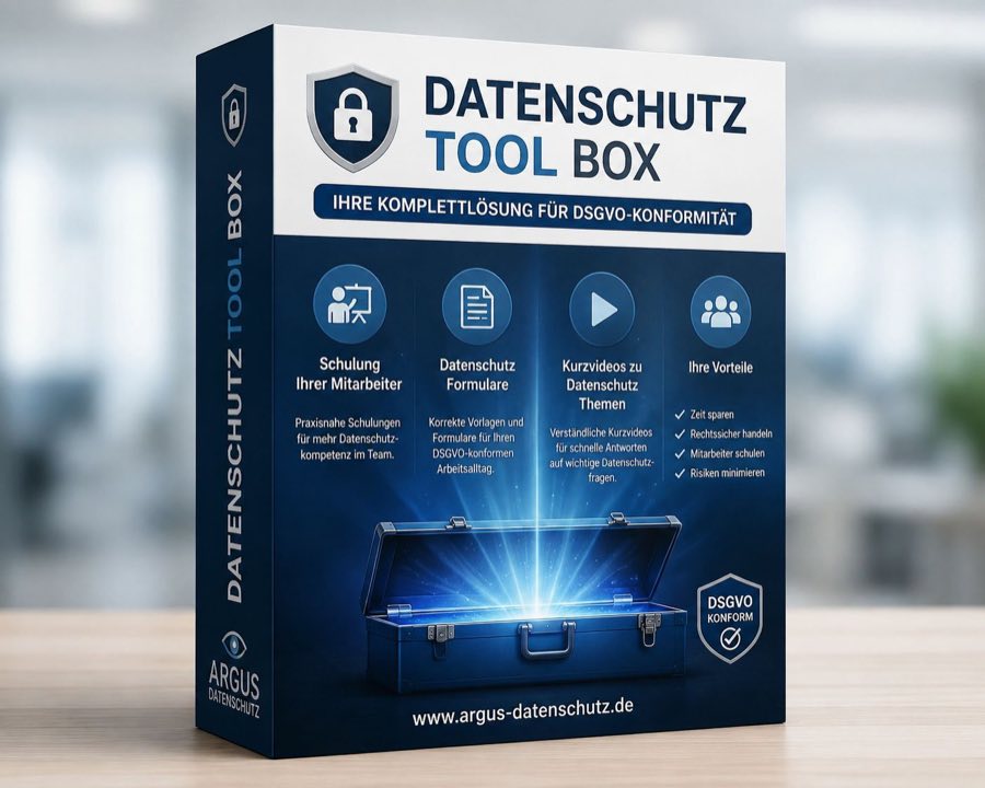 ARGUS Datenschutz-Toolbox mit Mitarbeiterschulungen, Datenschutzformularen, Wissensdatenbank und Kurzvideos